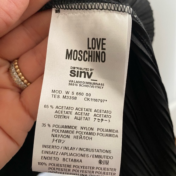 Love Moschino black maxi pleated dress. - Picture 8 of 9
